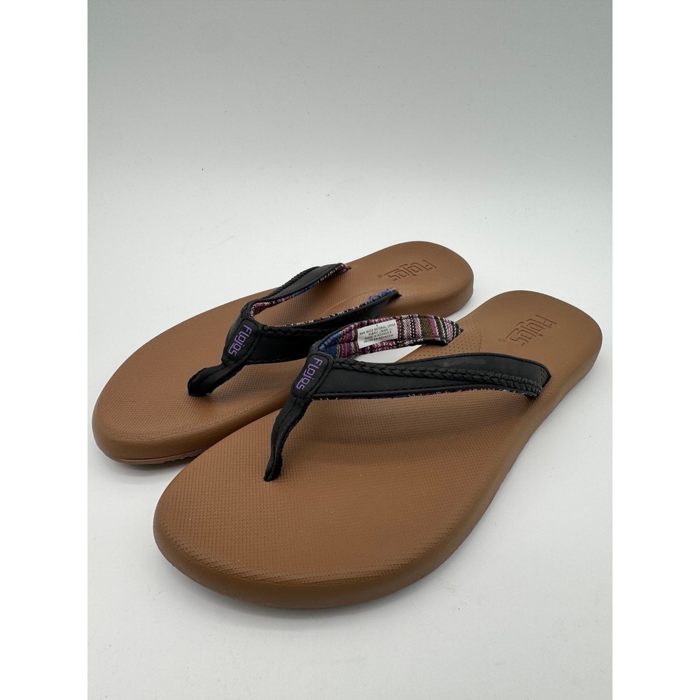 Flojos‎ Flip Flops Women's Size 9 Black Comfort Sandals Casual Thong